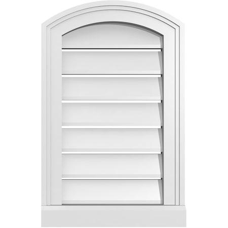 Ekena Millwork Arch Top Surface Mount PVC Gable Vent w/ 2"W x 2"P Brickmould Sill Frame, 14"W x 20"H GVPAR14X2003SN